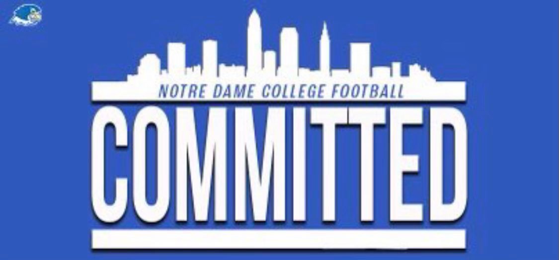 bernesser26's tweet photo. After having a good visit and a good phone call with @CoachE_NDC I’m happy to say that I’m committing to Notre Dame College to continue my academic and athletic career🔵⚪️#flyabove @mmental7 @NDCFB https://t.co/124oIiae5a