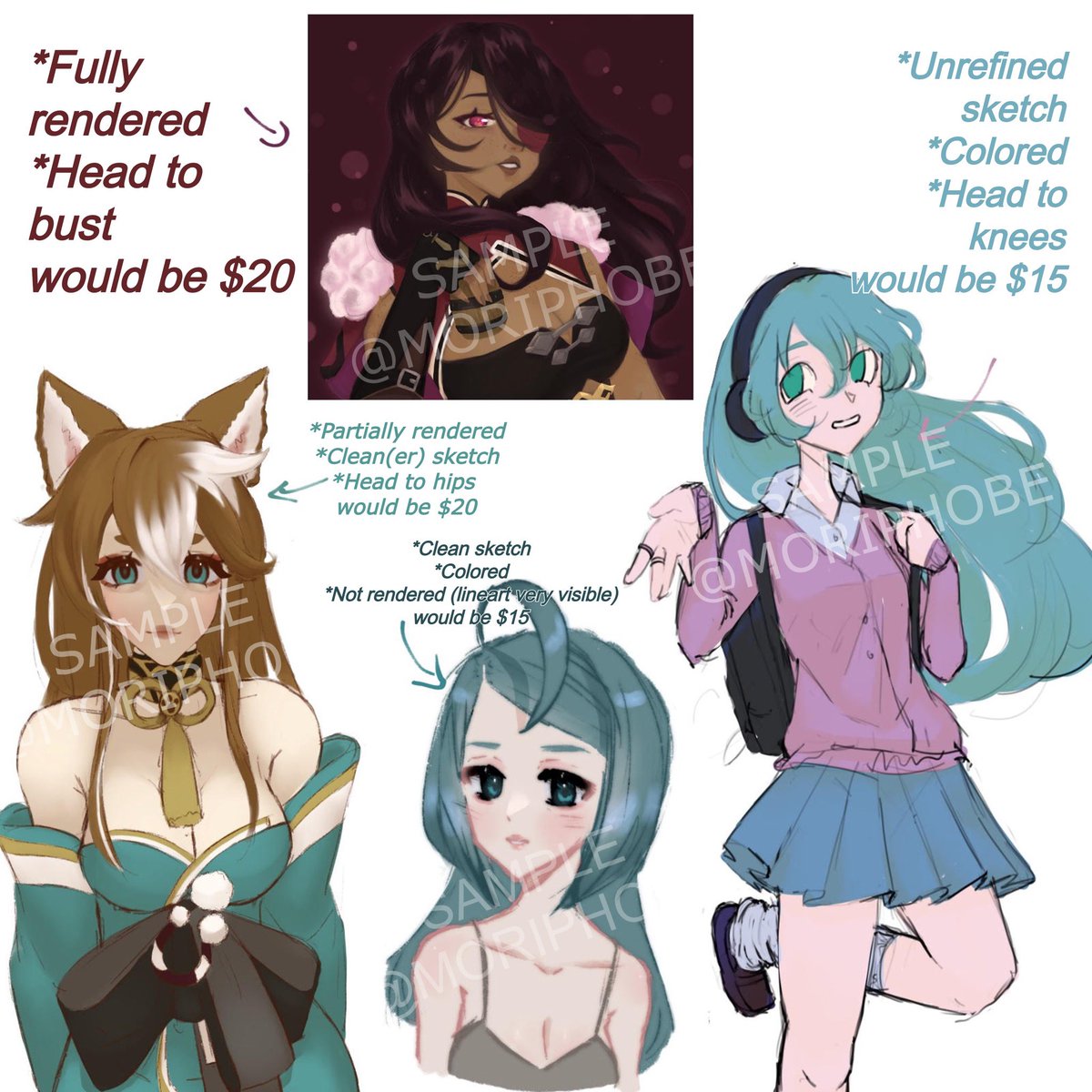 moriphobe's tweet photo. COMMISSIONS R OPEN!!! #commissionsopen #Commission #GenshinImpact #art https://t.co/xU4NibGClM