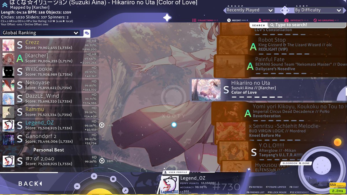 Legend__OZ's tweet photo. haven't score posted in a while lol
526PP (broke on last slider could have been #1 lb)
570PP (took 17 retries cuz I keep overaiming ending)
536PP (no warmup, was kinda shaky weird enough)
500PP if ranked (ok this is a cute aim score)
obligatory #SFAim #stanfullarea https://t.co/HD9SwV6eX1