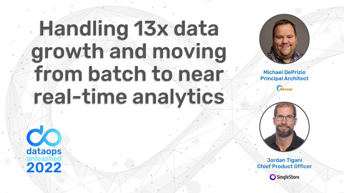 iLoveDataOps's tweet image. Is it Feb 2 yet? We&apos;re patiently waiting to hear how Akamai handled 13x #data growth while moving from batch to near real-time analytics. Join @SingleStoreDB&apos;s Jordan Tigani and Michael DePrizio virtually at #dataopsunleashed 2022. Free tickets 👉 dataopsunleashed.com #dataops
