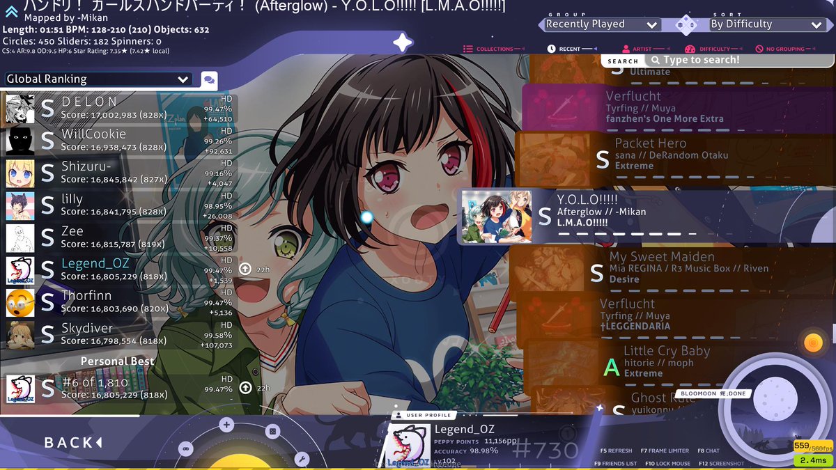 Legend__OZ's tweet photo. haven't score posted in a while lol
526PP (broke on last slider could have been #1 lb)
570PP (took 17 retries cuz I keep overaiming ending)
536PP (no warmup, was kinda shaky weird enough)
500PP if ranked (ok this is a cute aim score)
obligatory #SFAim #stanfullarea https://t.co/HD9SwV6eX1