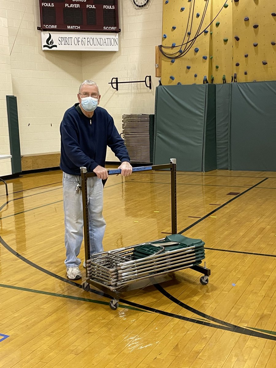 A big thanks to the crew behind the set up of all of COVID-19 testing, vaccine clinics, and risk mitigation efforts for the past 2 years! Buildings and Grounds has not stopped since 3/13/20 and we could not do it without them! #findingjoy67 #allin67 #lakeforestsd67