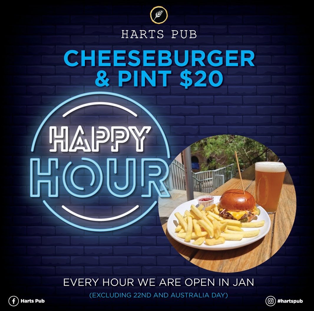 It’s Happy Hour for the entire month of Jan <a href="/HartsPub/">Harts Pub</a> #beer #happyhour #craftbeer