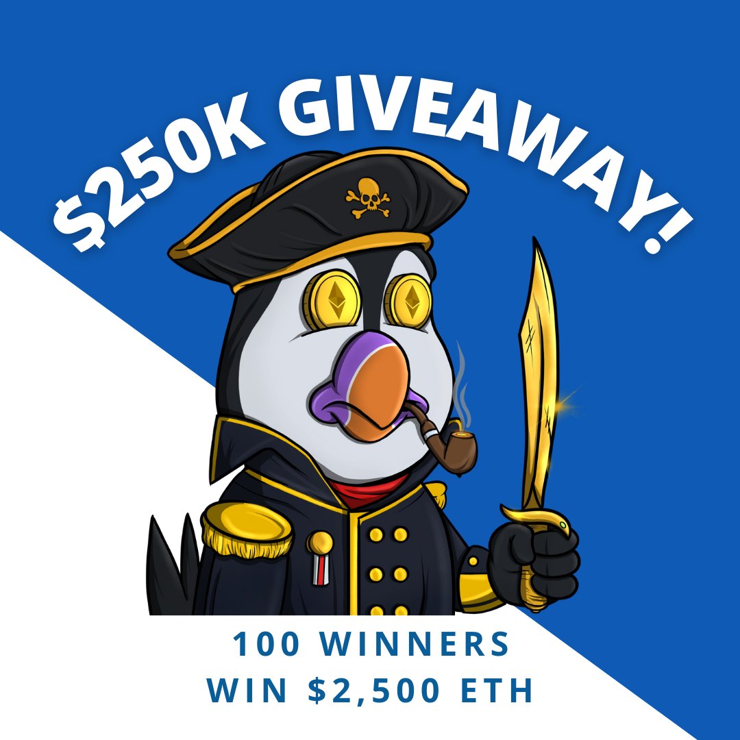 #ETH is on sale right now. It's the perfect time to enter our $250,000 Giveaway

👉bit.ly/3IljAk0👈

Discord: discord.gg/puffinpirates 
#nft #nfts #nftgame #p2e #crypto