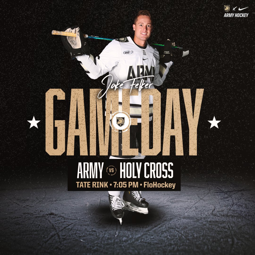 Time for another 𝐇𝐎𝐂𝐊𝐄𝐘 𝐊𝐍𝐈𝐆𝐇𝐓 at 𝐖𝐞𝐬𝐭 𝐏𝐨𝐢𝐧𝐭

🆚 Holy Cross 
⏰ 7:05 PM
📍 West Point, N.Y. 
🏟️ Tate Rink 
💻 flohockey.tv/live/30112
📻 goarmywestpoint.com/watch/?Live=25…
🎙️ thevarsitynetwork.com/audioapplink
📊 goarmywestpoint.com/sidearmstats/m…
🎟️ goarmywestpoint.evenue.net/cgi-bin/ncomme…

#GoArmy