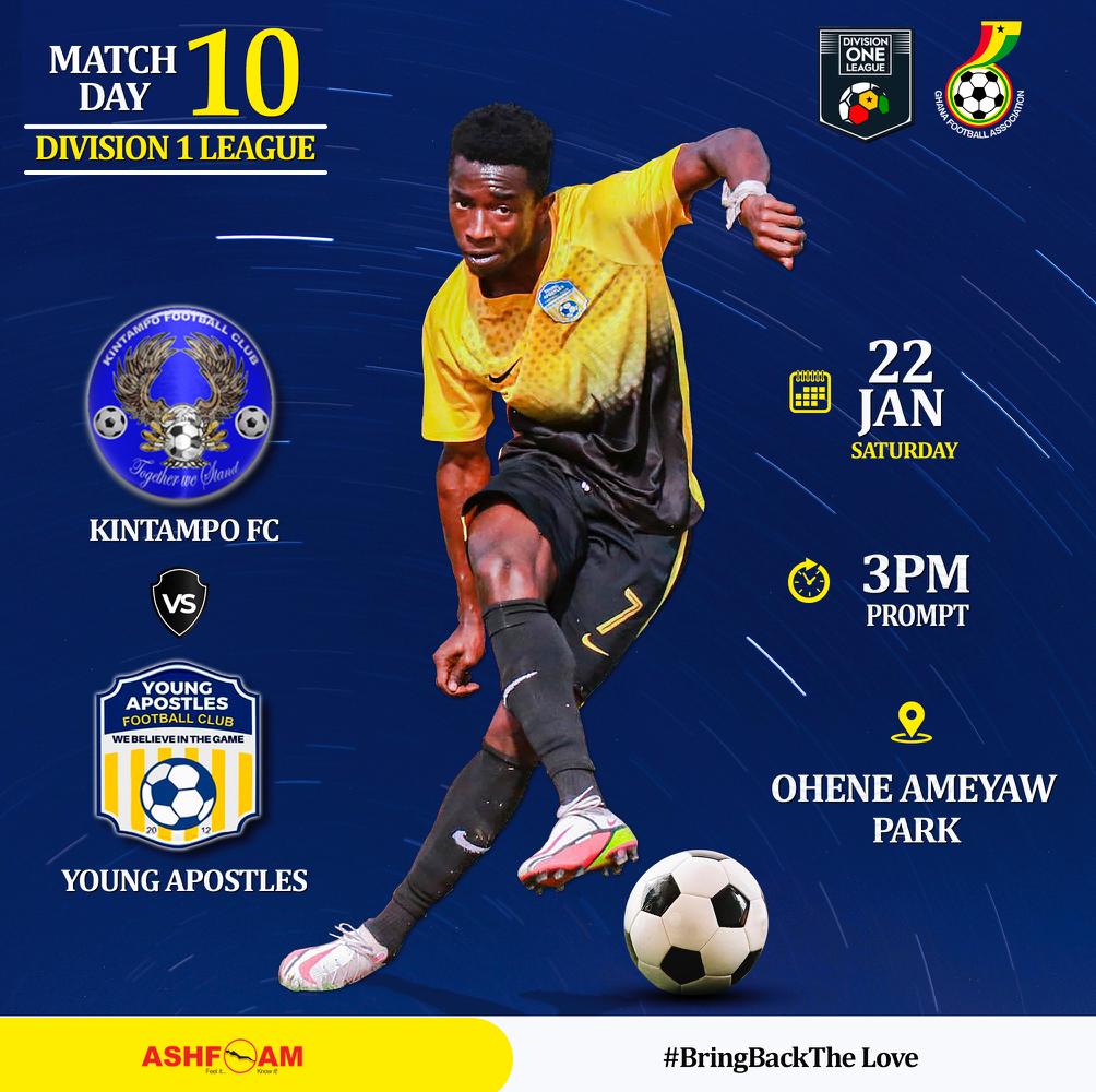 Match of the week as a relegation battled Kintampo fc coming like a wounded Lion fighting for Survival will host ambitious AGYA NA )W) TUMI BOY'S #YOUNG_APOSTLES_FC at the famous OHENE AMEYAW PARK TECHIMAN. A must win game 

STILL!!!!!  Agya Na  )w) Tumi 🙏🙏🙏