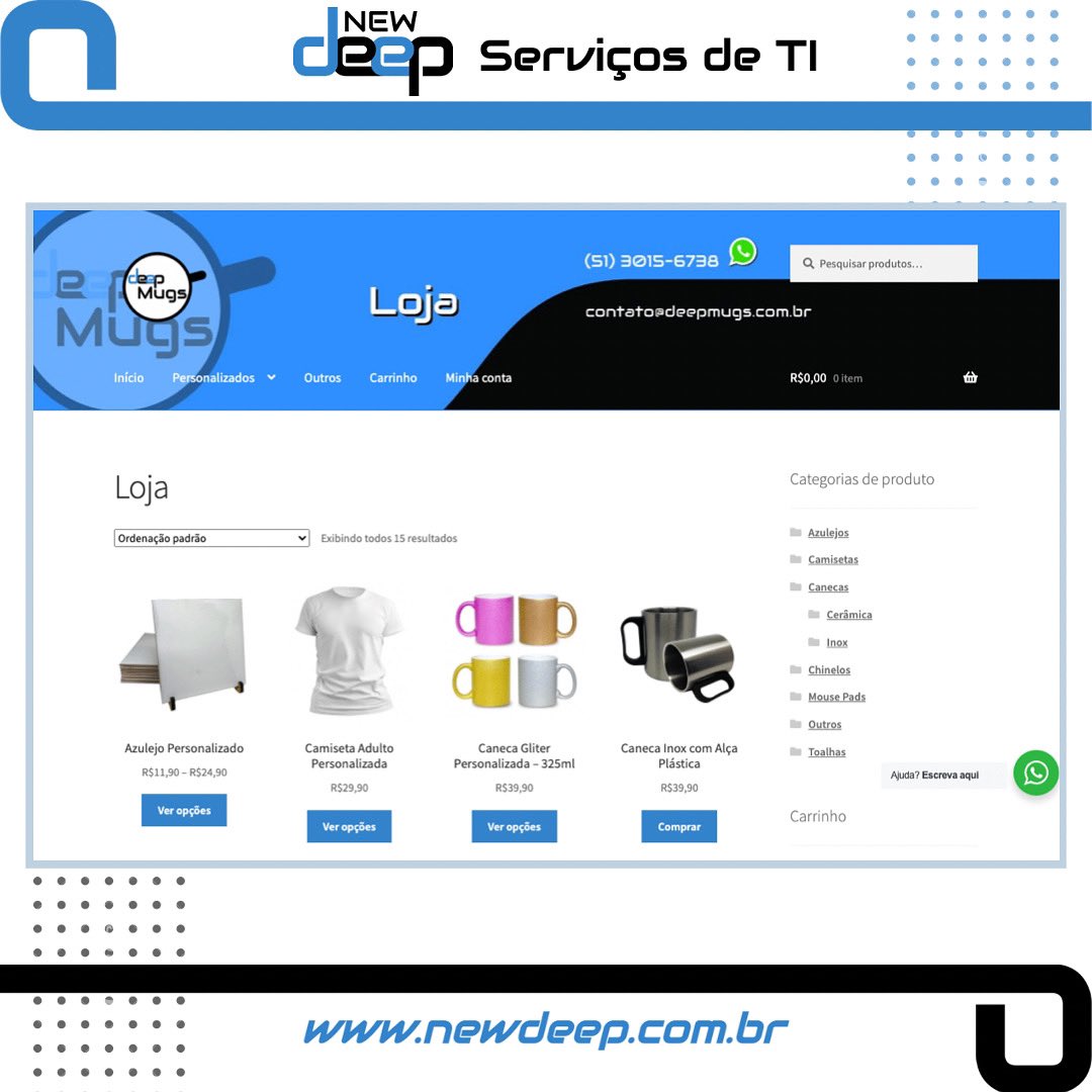 newdeepservicos's tweet photo. https://t.co/dX5BPIWu80

Loja Virtual desenvolvida pela New Deep Serviços de TI. Acesse a página e aproveite para conferir os produtos personalizados que a deepMugs oferece!

https://t.co/xWGX6VqV7O

#NewDeep #ConhecimentoEaNossaMateriaPrima #VemParaNewDeep #ServiçosDeTecnologia https://t.co/XDnXg6PiFi