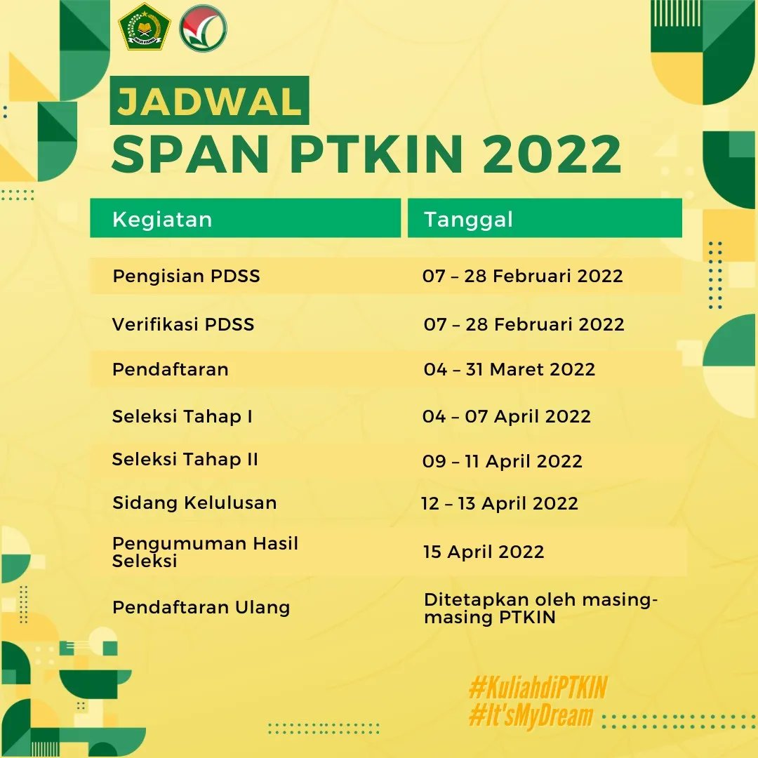 span_umptkin's tweet photo. Haiii #sobatspanumptkin
Berikut mimin sampaikan jadwal penting SPAN-UM PTKIN 2022 ya...
Don't miss it!!
#spanumptkin2022
#kuliahdiptkin
#itsmydream
#itsmydestination https://t.co/cZoZOUoJ6a