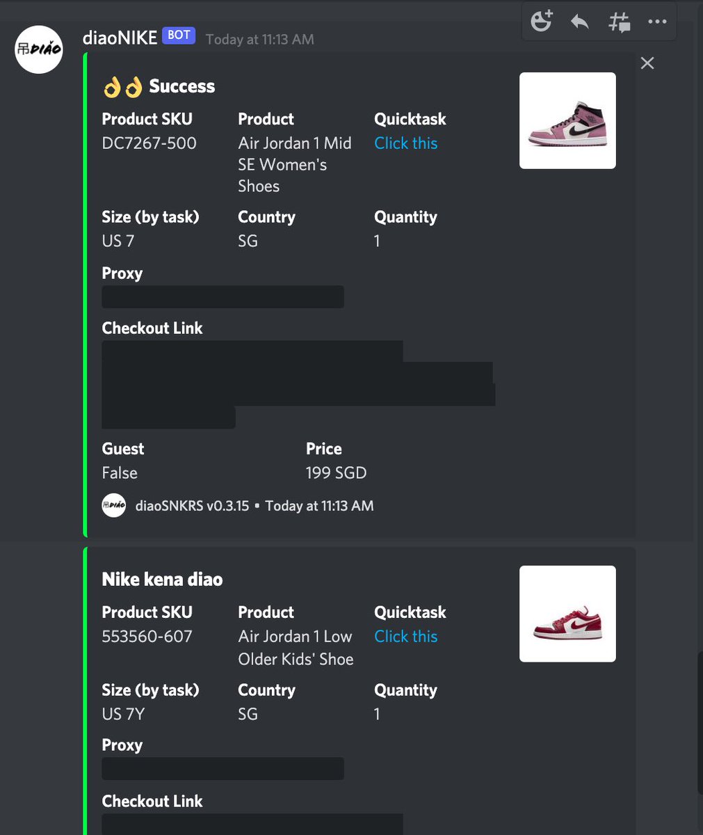 ‘TWAS a bloody good day🔥🔥🔥 Bot: @DragonAIOBot @diaoSNKRS Proxy: @PookyyAIO @OculusProxies @RunProxies F&F: @ICEFNF @SANA_Accounts CG: @stormnotify_io Special mention to my lad @kooks2210 for pulling this along with me since the start❤️❤️❤️#LFG