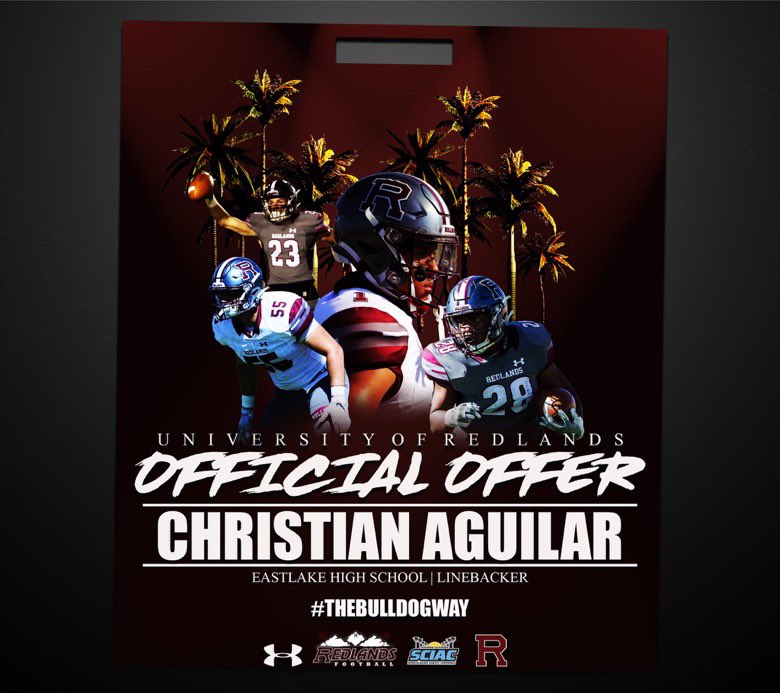 Blessed to receive an offer from the University of Redlands!!Thank you <a href="/UR_CoachLord/">David Lord</a>! <a href="/eastlaketitanFB/">Eastlake Titans Football</a>