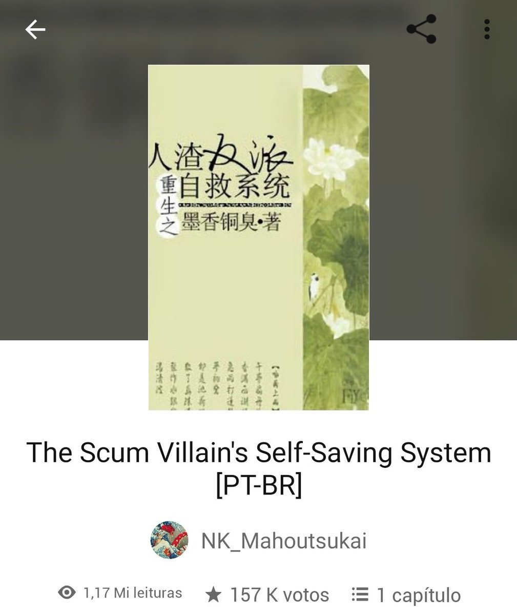 ScumVillainBR's tweet photo. Mundinho SVSSS BR!

A tradução em português de The Scum Villain's Self-Saving System bateu a incrível marca de 1 milhão de leituras!

É ótimo saber que mais pessoas estão descobrindo essa novel incrível! https://t.co/w4sTRQ6eB6