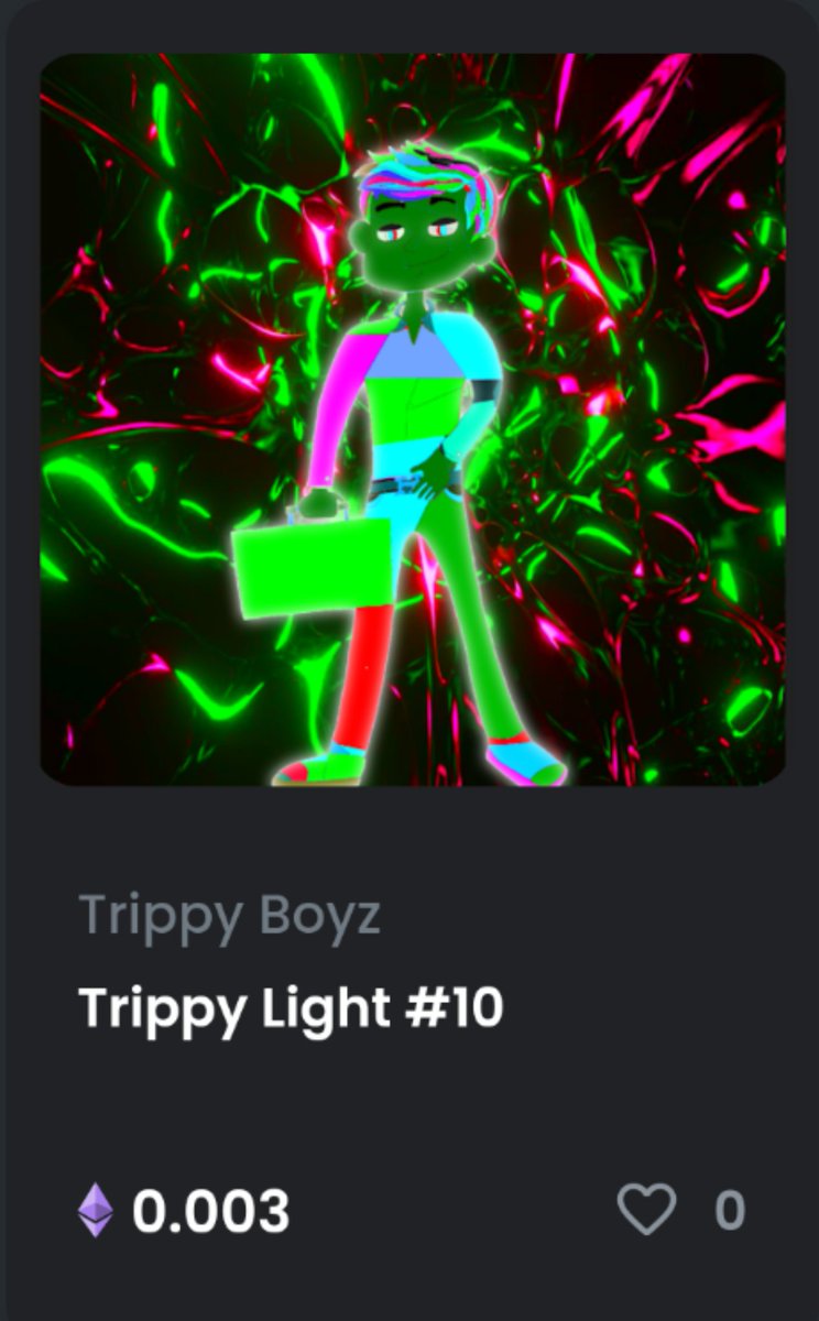 TrippyBoyzClub's tweet photo. Check out my nft collection on opensea
Trippy Boyz 
#NFTCommunity #NFT #BoredApe #BoredApeYC #NFTCommmunity #nftcollector #nftart #NFTProject #NFTartist https://t.co/bRjIkeoOg5