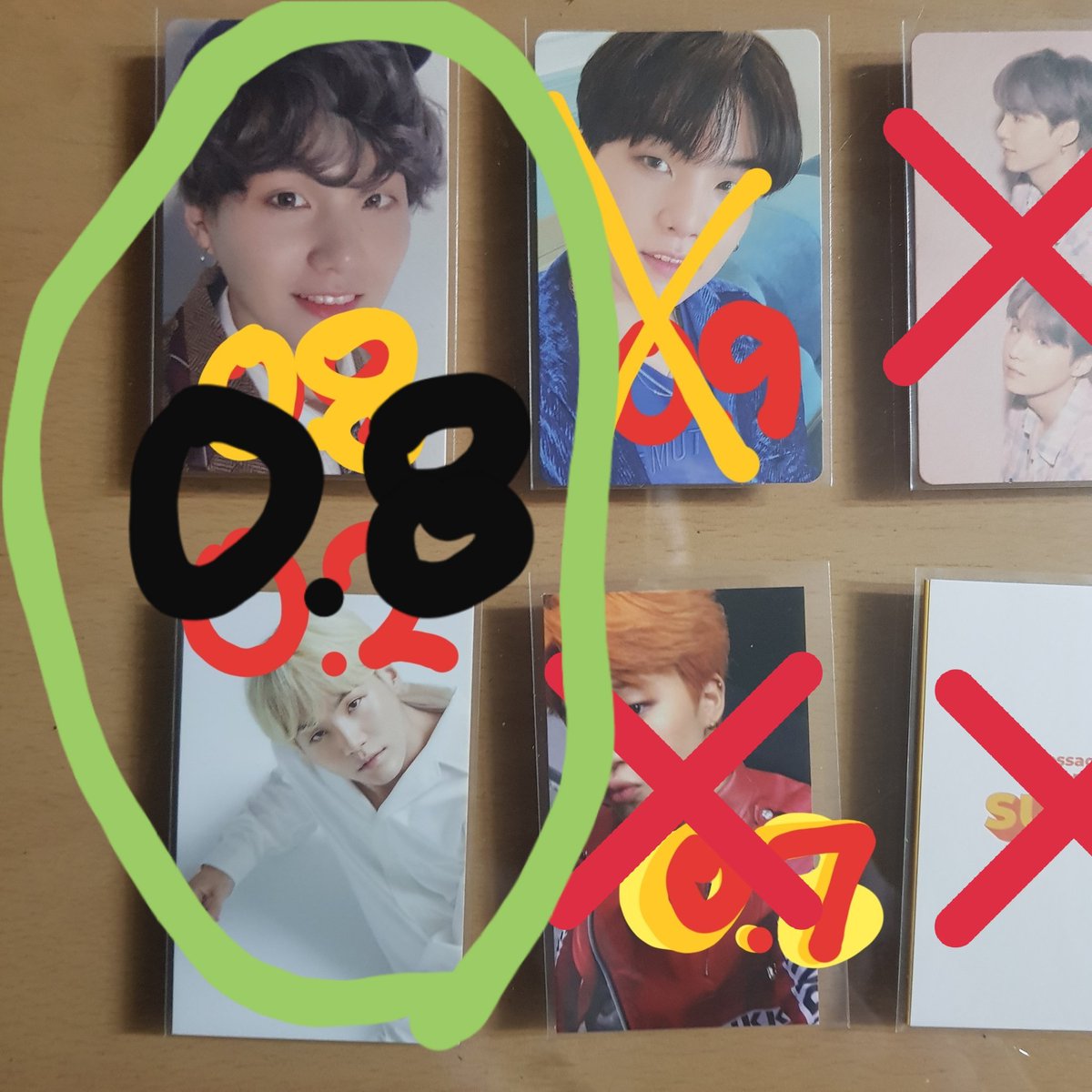 SGS2__'s tweet photo. 방탄 포카 양도 윤기 포카 양도

맵솔 버전 4 윤기 슈가 0.9
브이티 vt 윤기 슈가 0.2
=>
🖤일괄 준등포 0.8🖤에 양도해요 !!!

2번째 사진 다 덤으로 드림 https://t.co/vktjzGtWQi