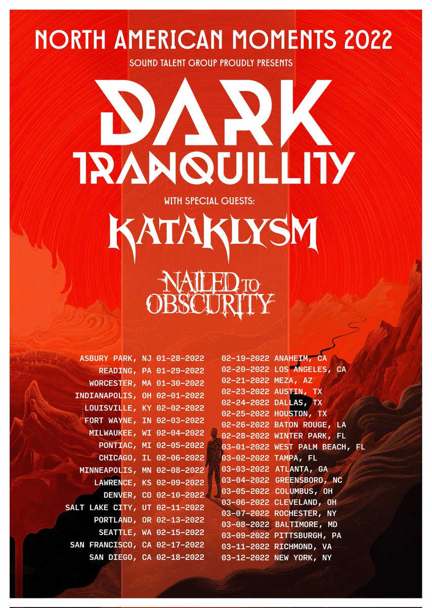 Tour starts in a week. Can't wait too see you guys. Tickets at darktranquillity.com
