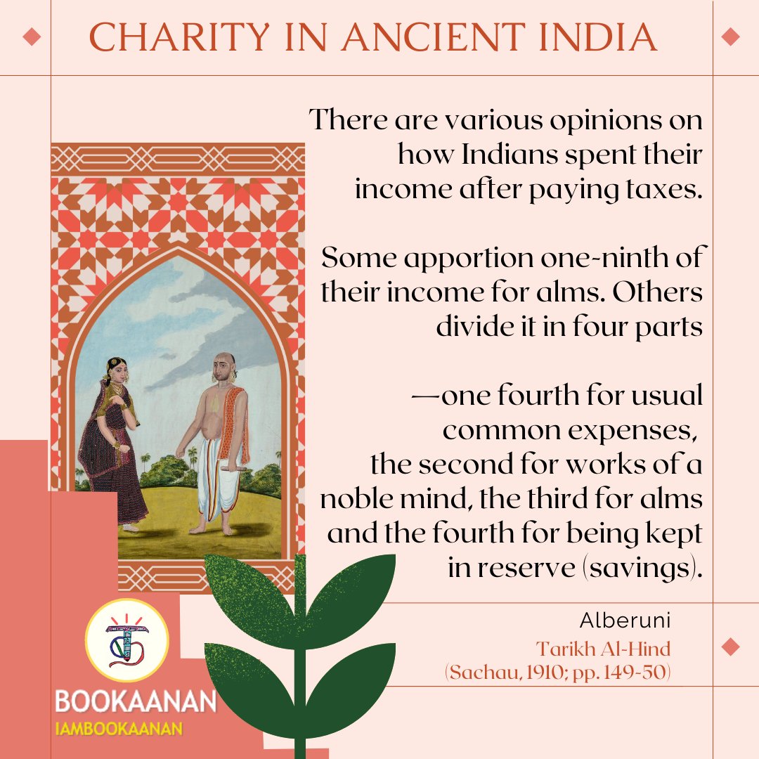 bookaanan's tweet photo. #Wealth and #charity in Ancient #India:

Ancient Indian literature and practices show that charity has been a voluntary act. Acquisition of material well-being was considered important and abject poverty described as living death. Here's Al-Biruni account: https://t.co/BlGj9eB6kk