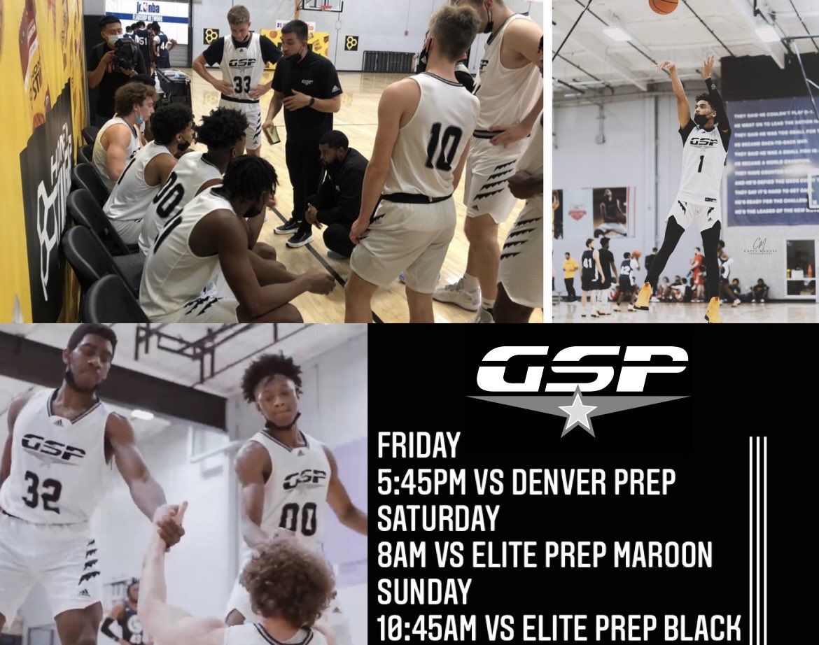 Friday 5:45pm v Denver Prep
Saturday 8am v Elite Prep Maroon
Sunday 10:45am v Elite Prep Black 

GSP Black ready for <a href="/crushvalley/">Crushvalley</a> Jan 21-23rd at Contra Costa College hosted by <a href="/thegrindsession/">The Grind Session</a> ! All games live streamed via <a href="/tanagersports/">Tanager Sports</a>