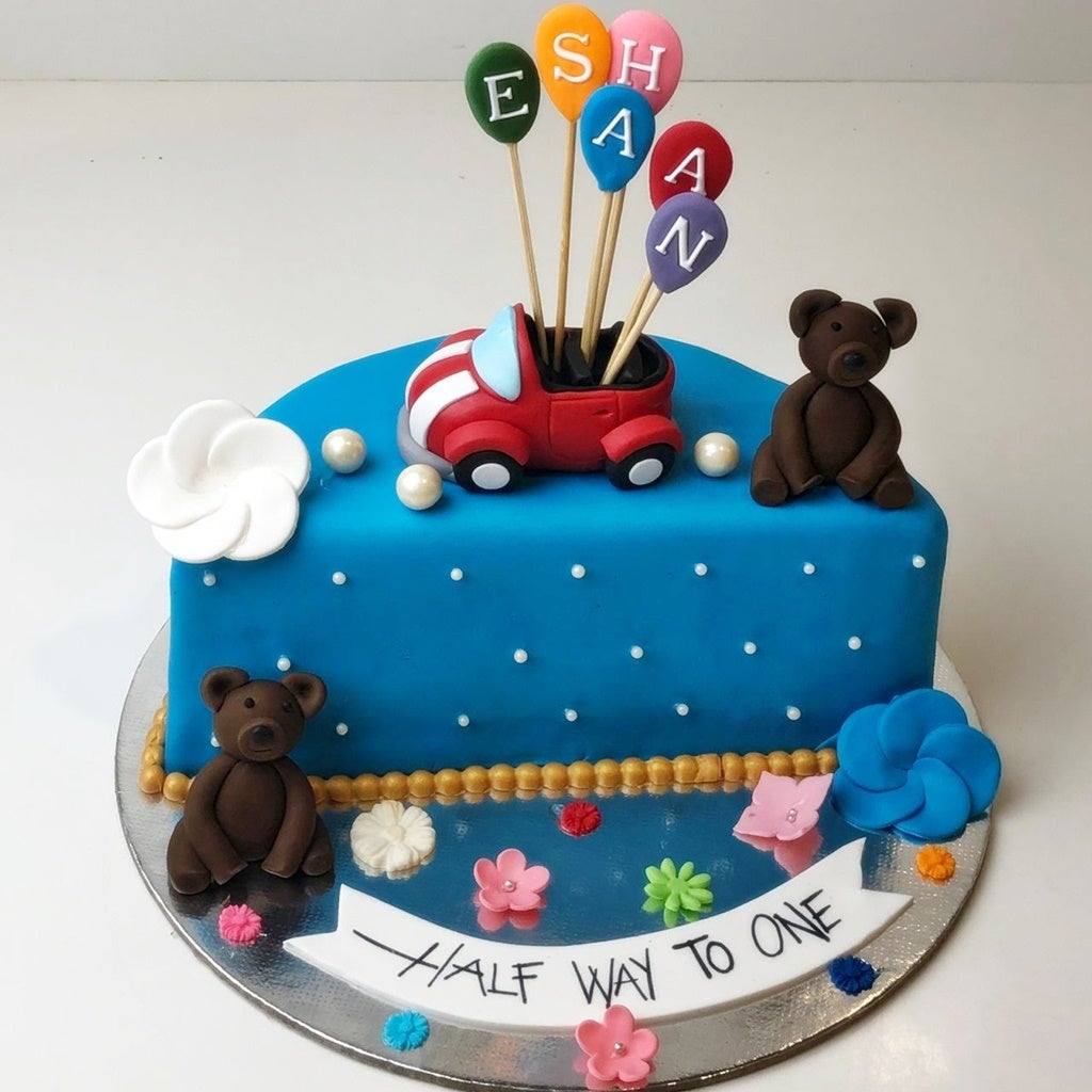 تويتر Yummycake على تويتر Teddy Bear Theme Half Birthday Cake For Baby Boy And Girl Birthday Make His Her Six Month Birthday Memorable Call Get A Flat 10 Off Use Code Yummy10