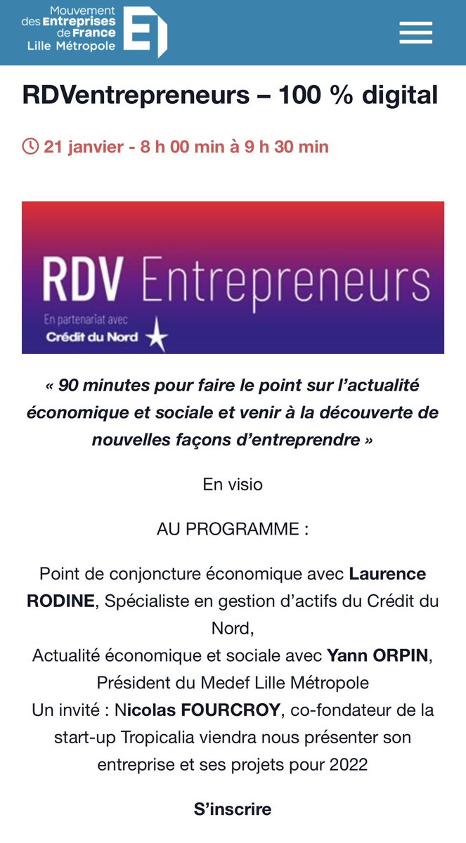 Nous participerons ce matin à 8h45! <a href="/MEDEFLM/">Medef Lille Métropole</a>