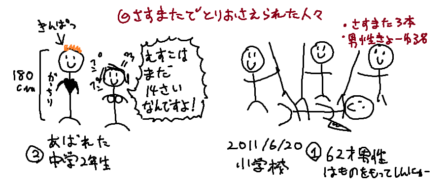 ShigeGravity's tweet photo. Q.さすまたで不審者をとりおさえることはできるのか？

①小学校へ包丁（刃渡り１６センチ）を持って侵入した不審者を、男性教諭3人がさすまた３本で取り押さえた事例が1件ある（2011年）

②ヤフー知恵袋で「息子がさすまたで取り押さえられた」みたいな事例があるので生徒にも使えるっぽい https://t.co/ZGnuutdaEl