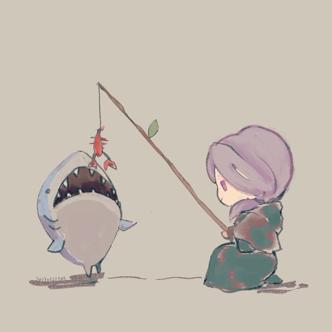 これはアゼム直伝のサメ釣り術を披露する局長 