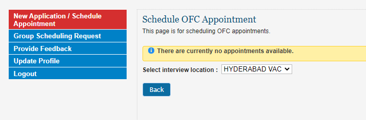 raphra's tweet photo. @USAndHyderabad I've been trying to get a dropbox appointment every day now but I always see the screenshot below. There is also some unknown daily limit on the number of times I can visit that page. Apparently lot of people are facing this problem. Please help!!. https://t.co/NHhaal8Sgs