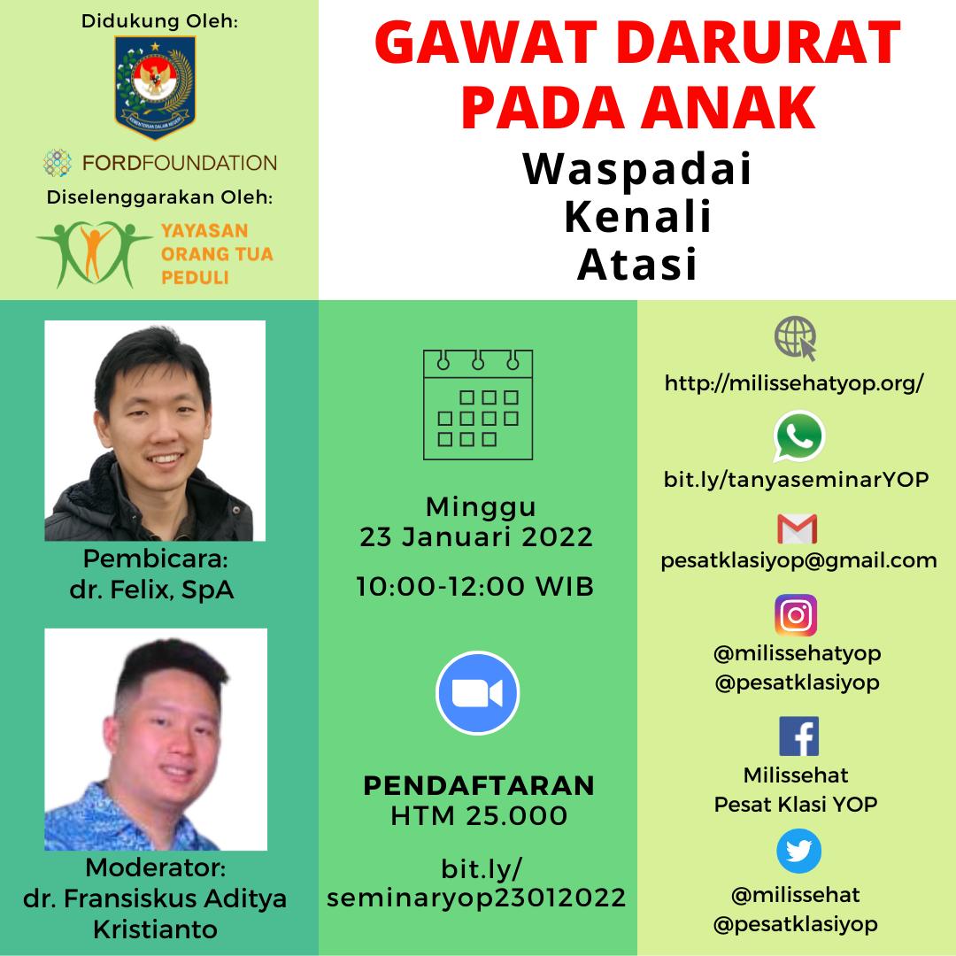 Apakah Anda sudah tahu apa yang harus dilakukan kalau ada orang yang tersedak?
Atau P3K pd luka bakar?
Mari kita belajar untuk menangani hal-hal darurat tersebut.
Siapkan pertanyaan Anda dari sekarang.
Sampai jumpa di Minggu pagi 😊