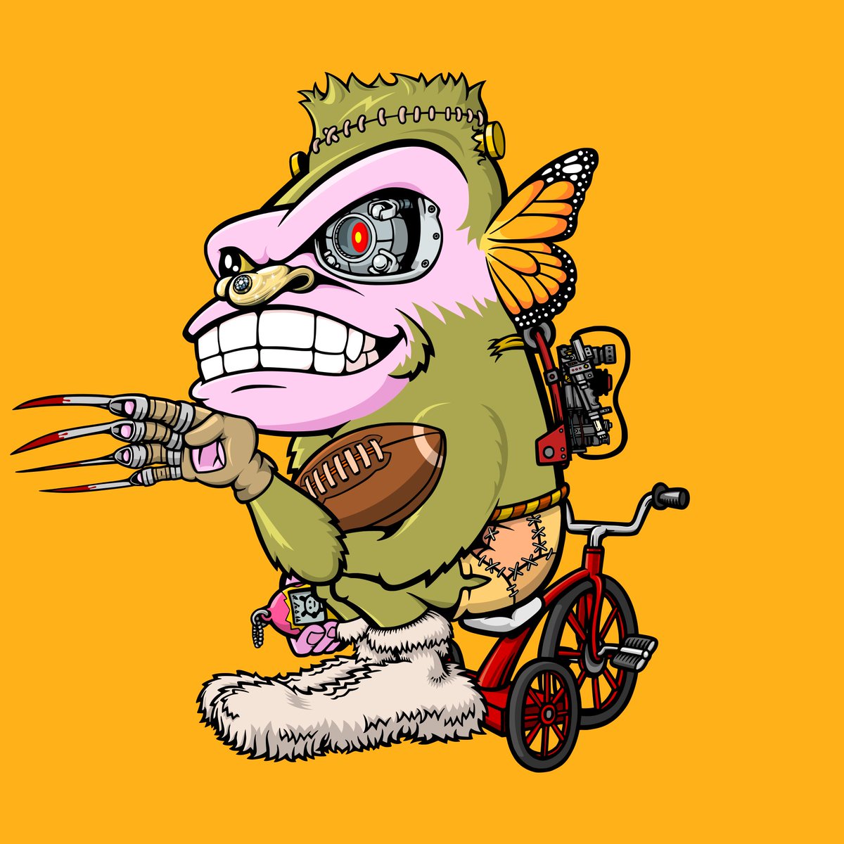 You'll spot the #GrumpyMunky smiling at times as the purpose of our lives is to be happy! 🐒

#GrumpyMunkyNFTs #BigGrin #ButterflyEars