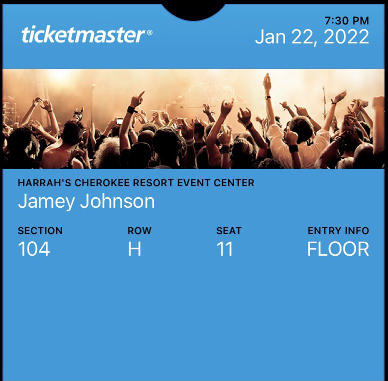 BriTredway's tweet photo. I have 2 Jamey Johnson tickets for sale!! Concert will be Sat, Jan 22,2022 at 7:30 in Cherokee, NC. Lmk if you’re interested https://t.co/pXZVXQrEfU