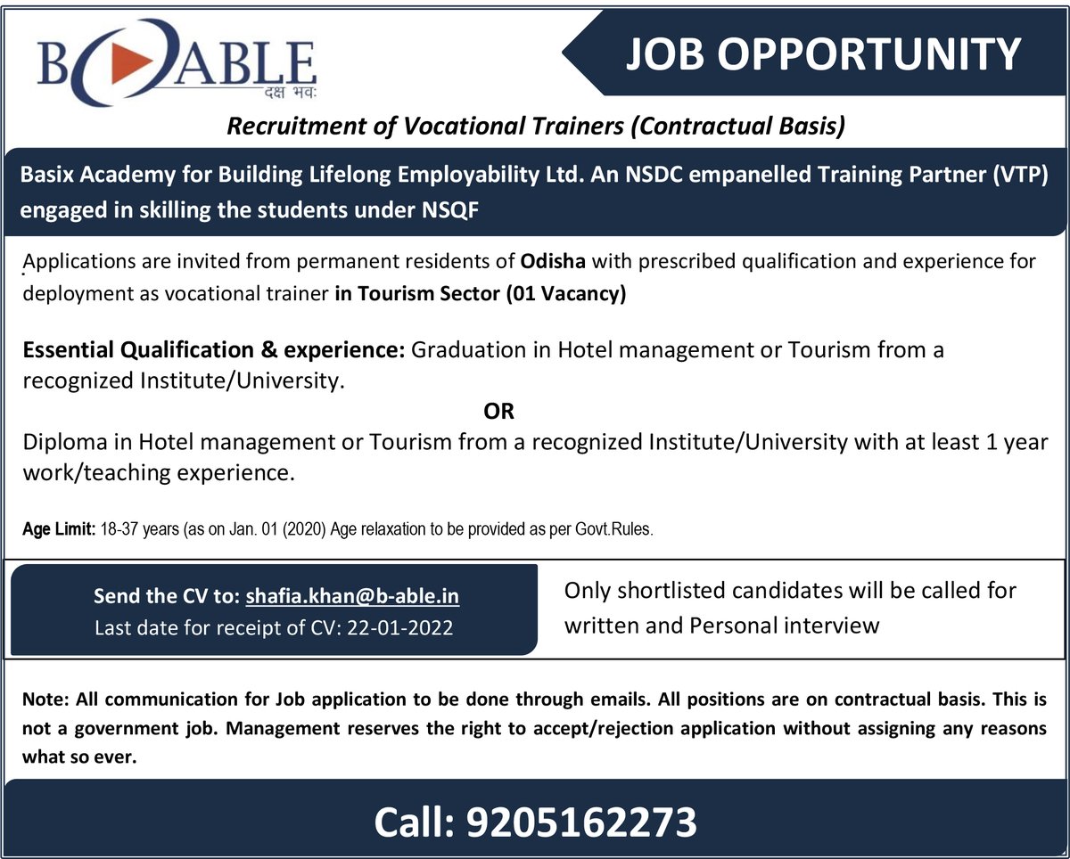 BABLEINDIA's tweet photo. We Are Hiring!
Apply Today! https://t.co/ygzv88kd8E