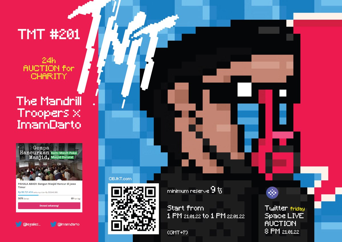legalies_'s tweet photo. MT x IMD [Charity Mandrill] #201
https://t.co/TLMgHzw65b

This time, we have the opportunity to work together with @imamdarto 😊 and this 🔴Special Edition will be a 24 h charity auction (bid reserve 9ꜩ) 👩‍⚖️

All proceeds from sales will be handed over to https://t.co/xcw4jIH1I6 https://t.co/rHlw1q3QM8