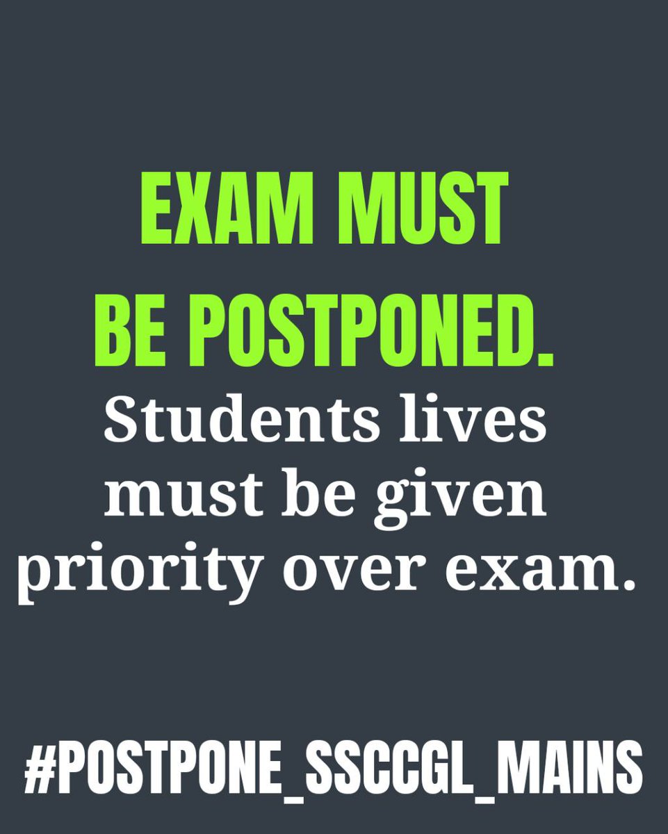 SheetalKhatik's tweet photo. #POSTPONE_SSCCGL_MAINS Almost 2 lakhs students are going to travel interstate for the exams.
How could be our government so irresponsible towards this.
#POSTPONE_SSCCGL_MAINS
It's high time. 
#postpone_cgl_mains_2020
#POSTPONE_SSCCGL_MAINS
@DoPTGoI 
@PMOIndia 
@DrJitendraSingh https://t.co/d88HP3iAlO