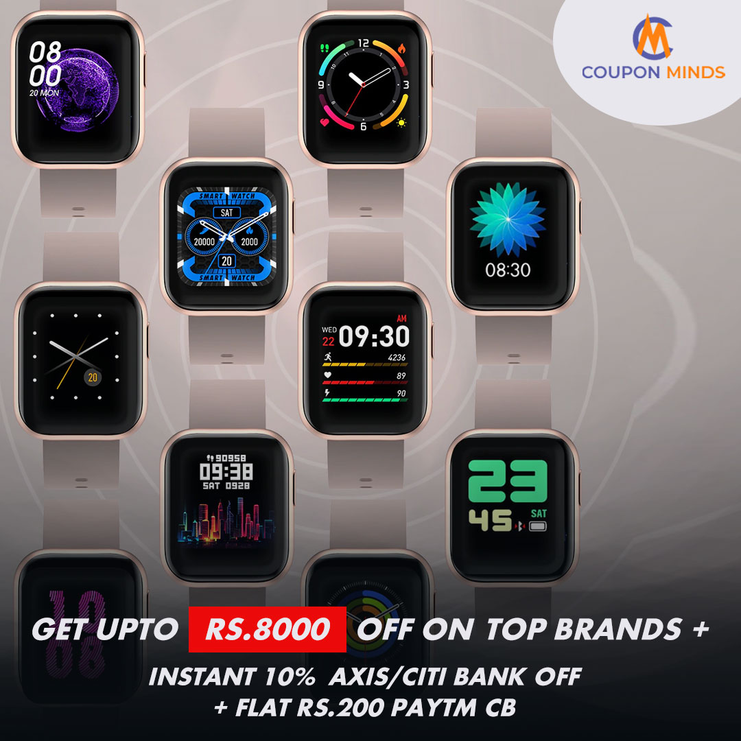 couponminds's tweet photo. #Myntra Smart Watches Offer - Get Upto Rs.8000 Off On Top Brands + Instant 10% Axis/Citi Bank Off + Flat Rs.200 Paytm CB

Grab the Deal - https://t.co/0v2O2cPDZE

#CouponMinds #SmartWatches #offer #Brand #discount #couponcode #bestdeal #sale #MyntraSale https://t.co/dHFHneTXYT