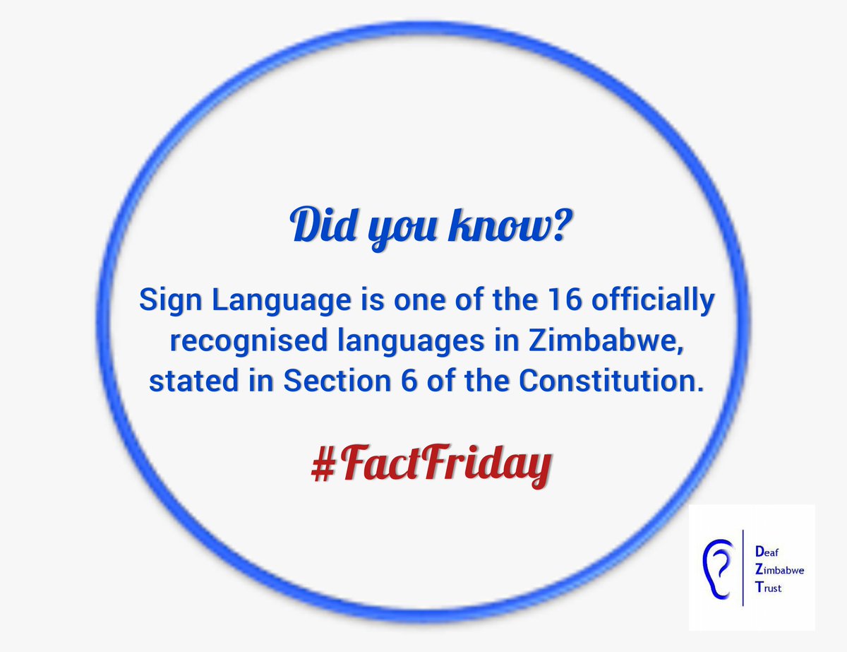 DeafZimTrust's tweet photo. #FactFriday
#SignLanguage
#Signlanguage4all
#Deafrights https://t.co/kkZisOWwqN