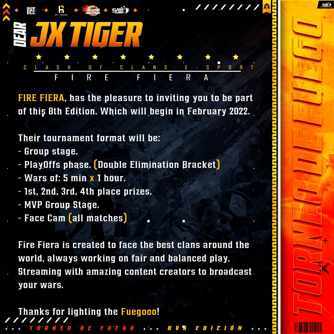 We are glad to be invited by @FireFiera. Already looking forward to the exciting tournament!