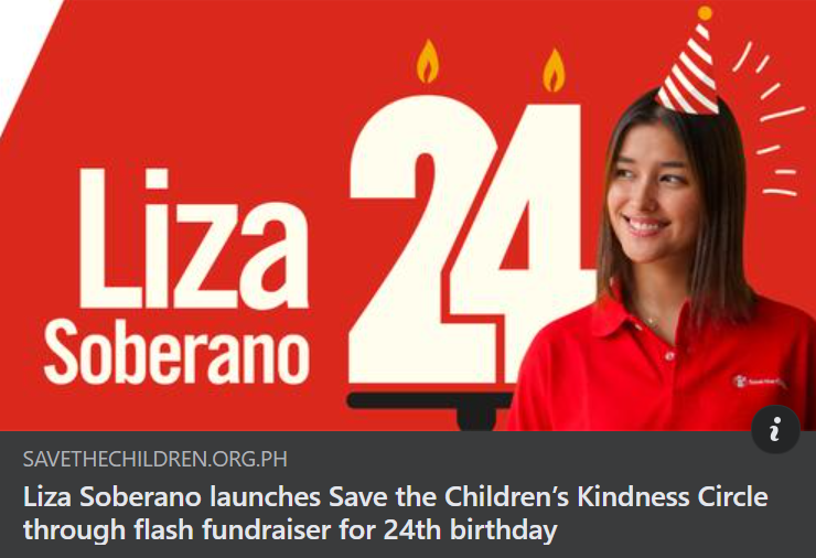 We’re excited to share with you our latest fundraising initiative: Kindness Circles! This encourages people to form a group and think of a creative fundraiser to support different programs for thousands of children. savethechildren.org.ph/our-work/our-s…

#LizaSoberano24