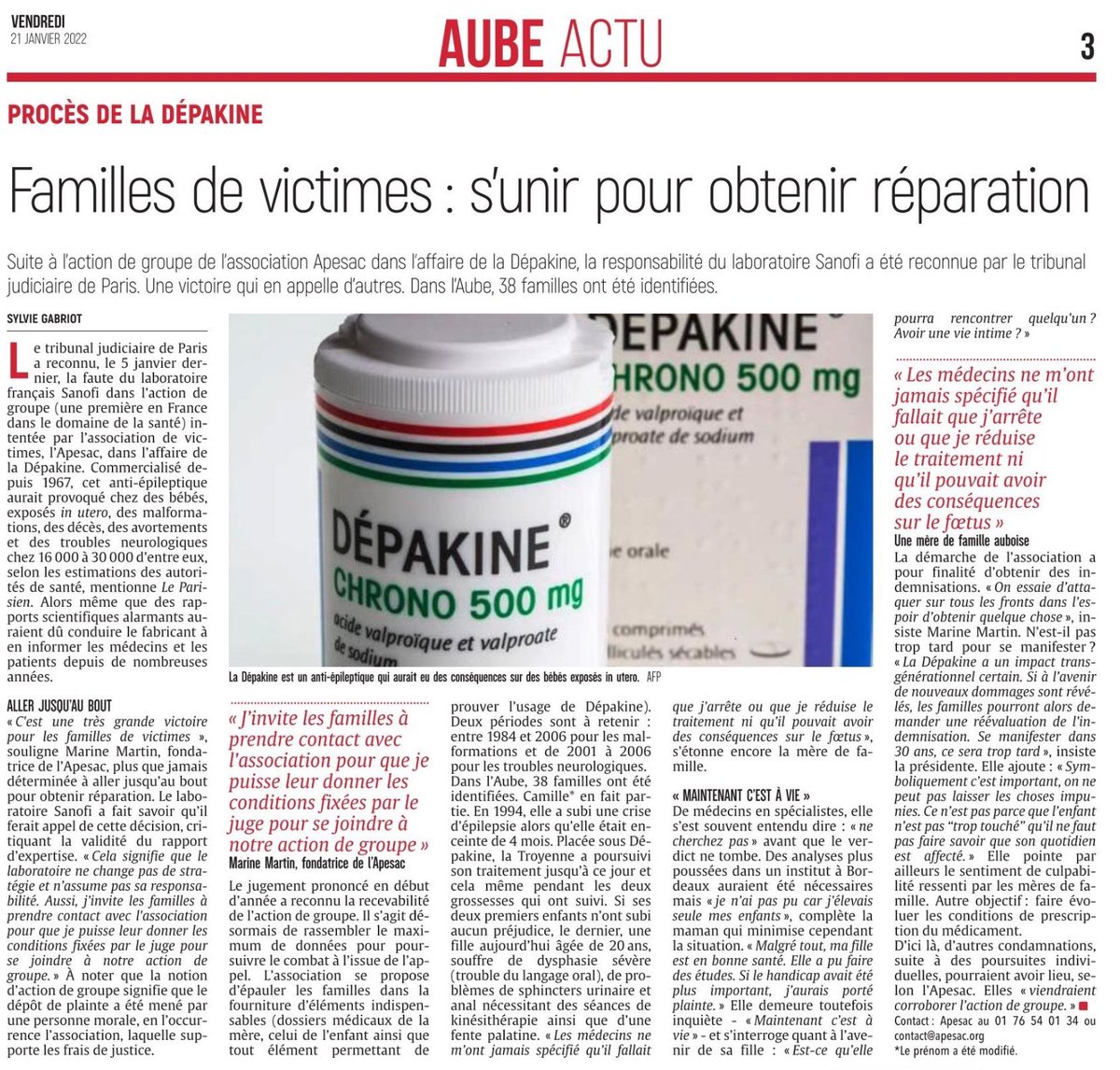 apesac1's tweet photo. Ds #esteclair on revient sur la victoire de @apesac1 dans la 1ère action de groupe nous oppose à #Sanofi ds le scandale de #Dépakine. J'invite en effet les familles à prendre contact avec ns pr vs indiquer les documents nécessaire pour rejoindre la #classaction de l'association https://t.co/TW7xEOWuAx
