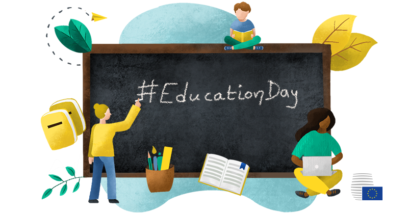 EUCouncil's tweet photo. Today is #InternationalDayofEducation - put your knowledge 🔖 to the test 🧐 and discover our educational resources like:

🎲 educational games

❓ quizzes

📽️ publications and videos

For more material and interactive experiences 👇

#EducationDay #DayOfEducation