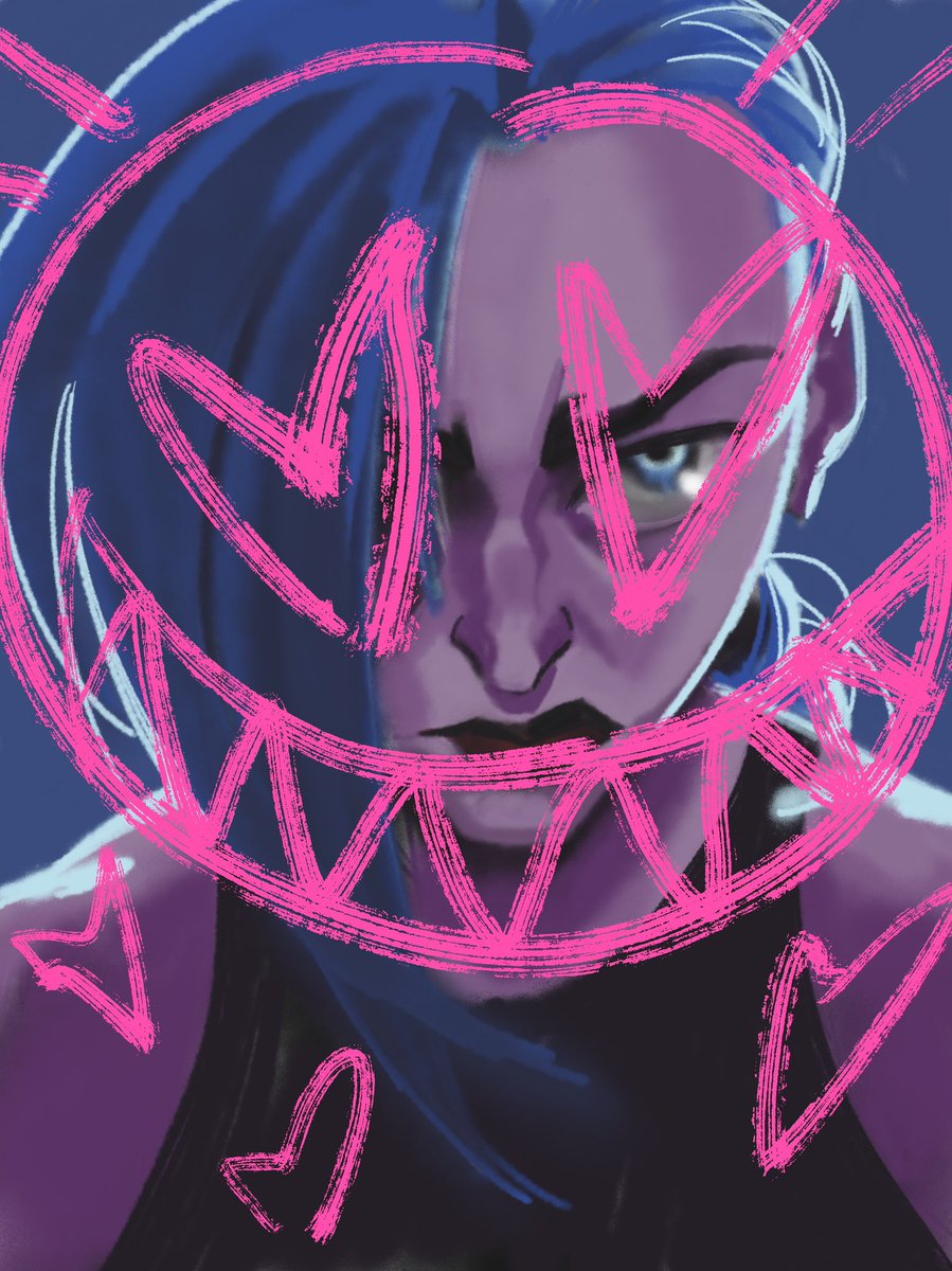 nigna_'s tweet photo. Sketch for a spray project, done with #procreate to tribute #arcane and #jinx from the world Of #leagueoflegends https://t.co/FSCG6waD65