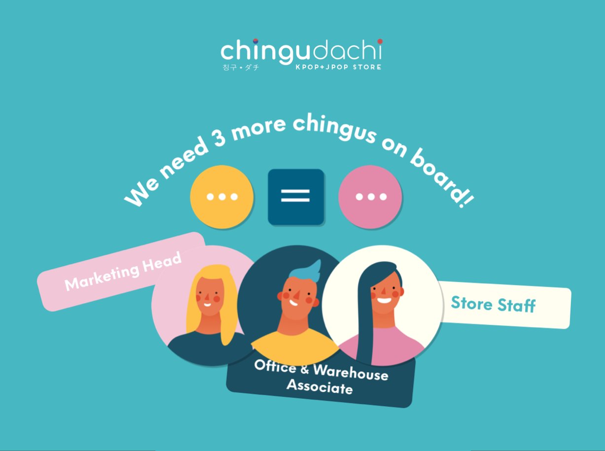 Chingu Dachi on Twitter "We're Hiring! Open posts Store Staff (urgent), Marketing Head (urgent