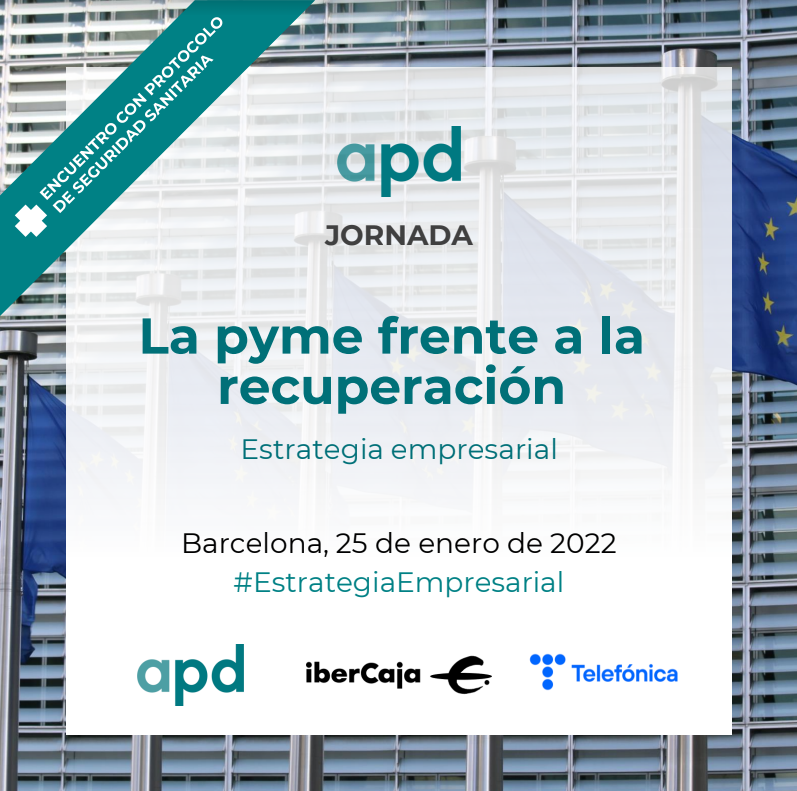 El próximo martes 25 de enero, nuestra CEO <a href="/MartaRecasens1/">Marta Recasens</a>  participará de la jornada "La pyme frente a la recuperación", organizado por <a href="/APDasociacion/">APD</a> 
El objetivo de este encuentro es detectar oportunidades derivadas de la pandemia.

bit.ly/3tMH5hD