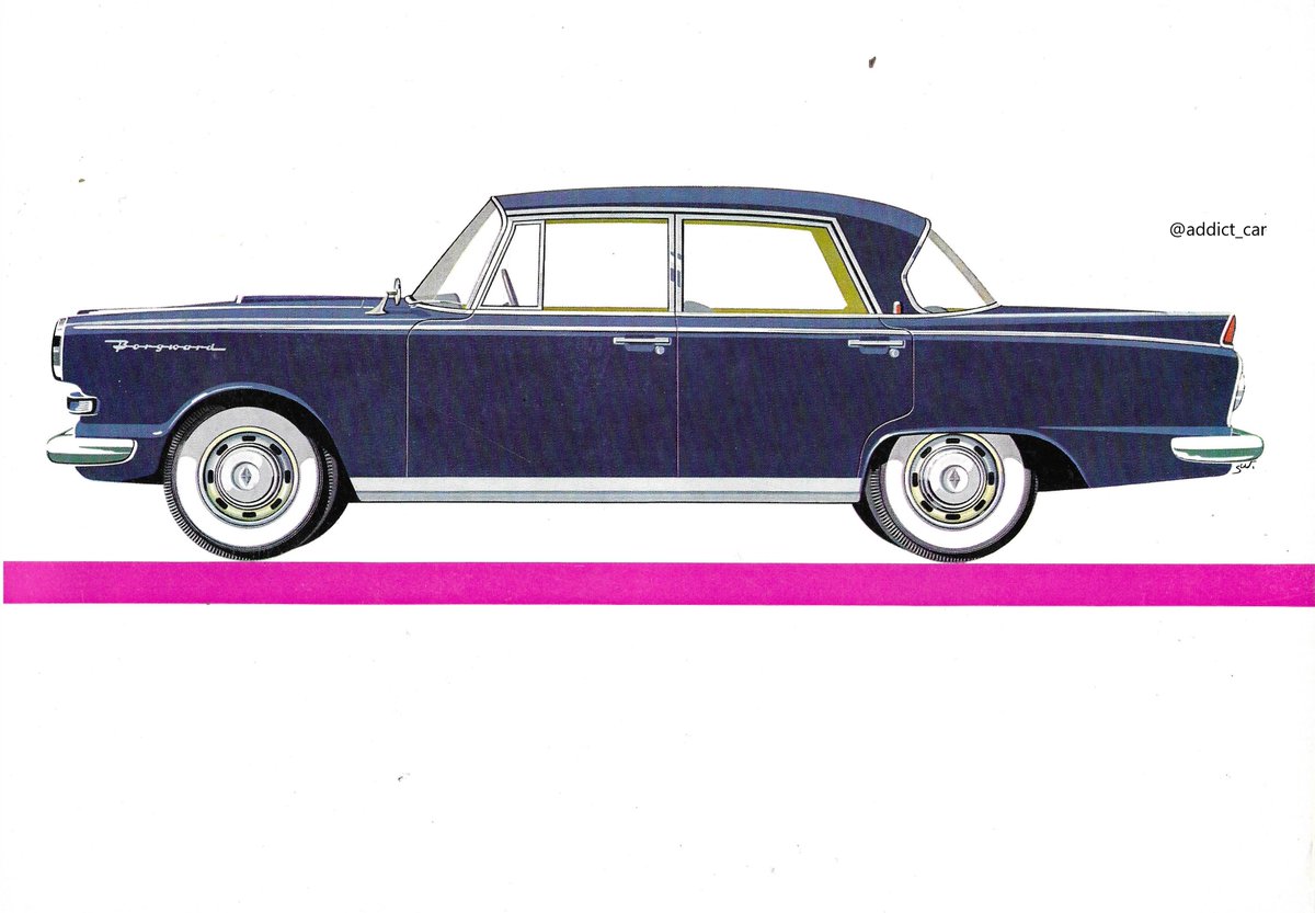addict_car's tweet image. The final and most ambitious design from German maker, Borgward, was known as the 'Big Six' in English. It was sold in 1960 and 1961, including in the UK: this brochure's cover is stamped by a dealer in Wolverhampton.  Sadly, Borgward went bankrupt in 1961. #carbrochure #Borgward