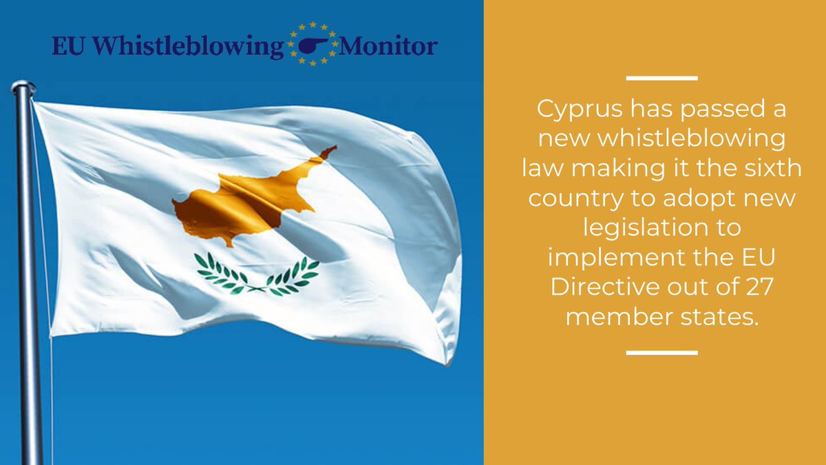 whistleblowing's tweet photo. 🚨🇪🇺EU Whistleblowing Monitor Update🇪🇺🚨

🇨🇾 Cyprus: New #Whistleblowing Law Adopted

Read full update on the #EUWhistleblowingMonitor 
➡https://t.co/ECzlRKJwU3 https://t.co/EN4WMVQHDU