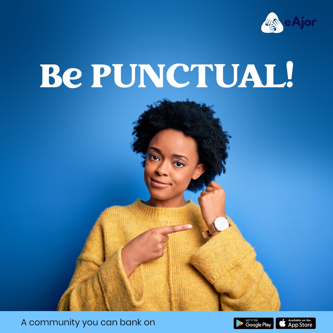 eajorng's tweet photo. Be punctual!
It is Friday and we thank God.
Do not be late on your payments or financial obligations. That gives you bad credit. Learn to be on the financially responsible side of life.
#eAjor #freshstart #newyear #newmoney #moneymatters #goals #joinacell #funds #joineAjor https://t.co/8JCylFPjPW
