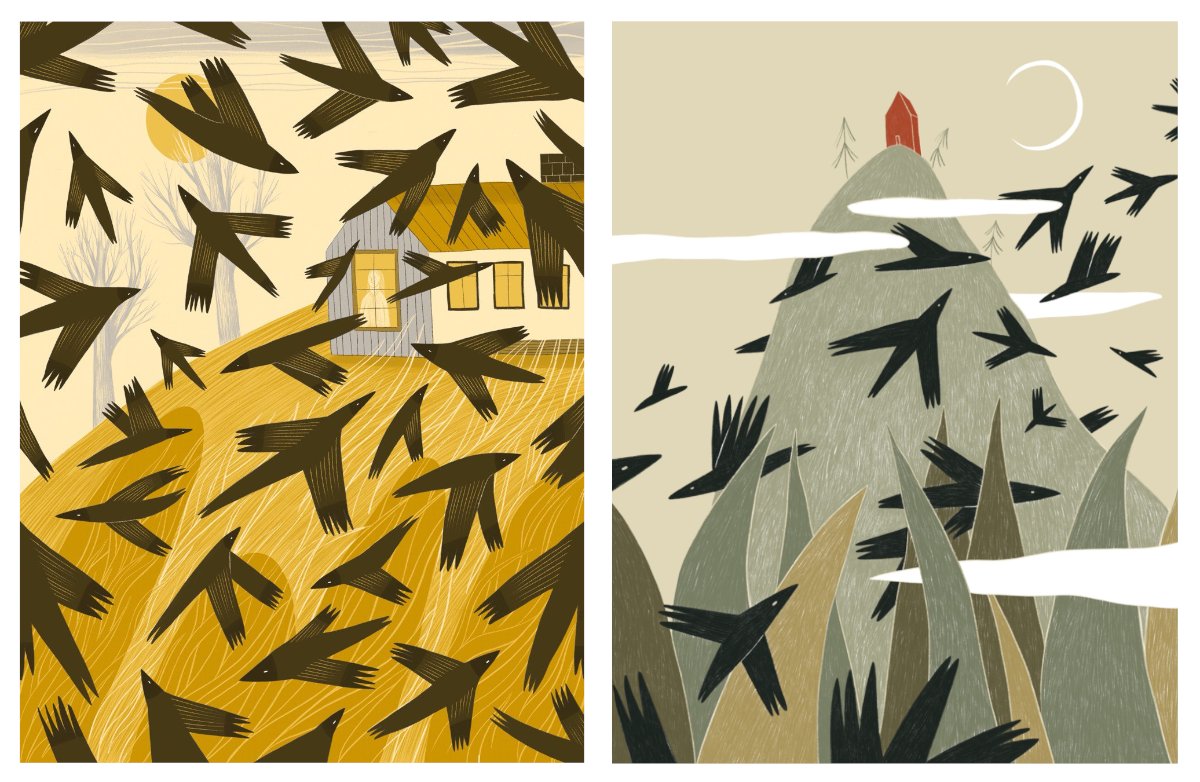 "Crows"
0.1 ETH each item

I like autumn. I like when nature prepares for winter. Warm colors, cold air and lot of crows flying. This season brings memories from childhood 🍂🧡

#1 -opensea.io/assets/0x495f9…
#2 - opensea.io/assets/0x495f9…

#NFT #NFTs #NFTartist #NFTartwork