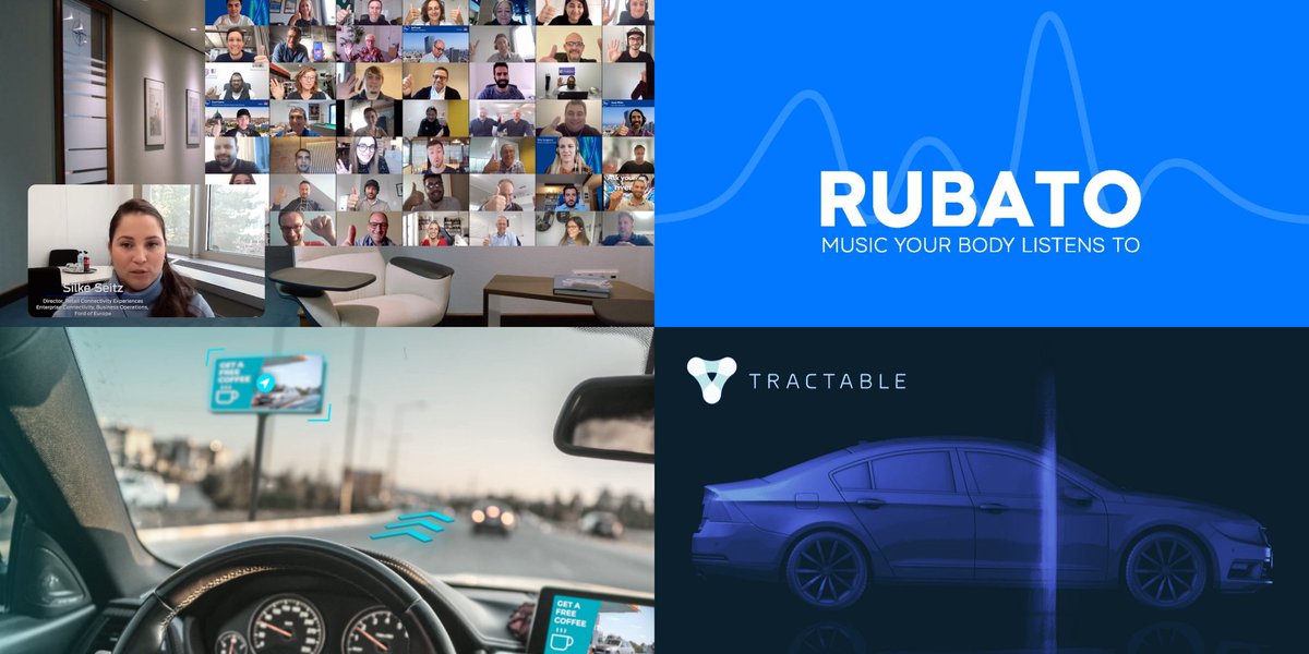 📣Big shoutouts to our winning startups from our MakeItDriveable 2021 Virtual Challenge. The winners were: LA-based Rubato-Life <a href="/your_body_music/">Rubato - Turning Music to Medicine</a> , London-based Tractable <a href="/tractable_ai/">Tractable</a> , &amp; Munich-based 4.screen. Congratulations to all, very well deserved! 👏👏