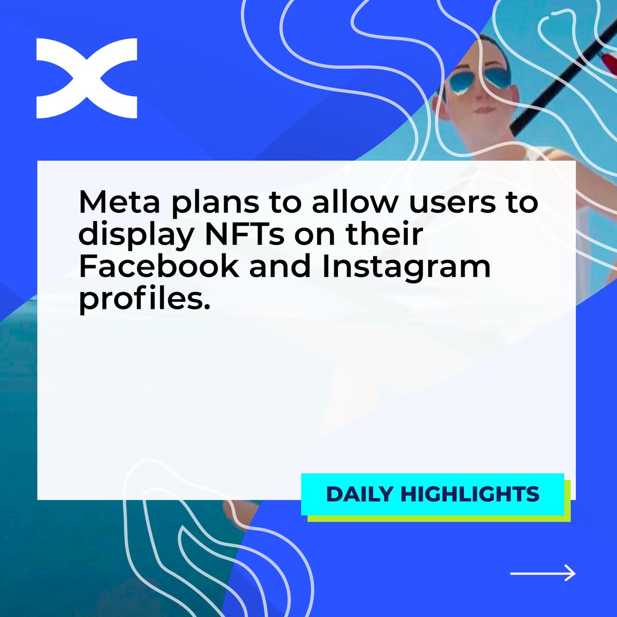 BingXOfficial's tweet photo. In today's #FOURSIGHT, #Facebook and #Instagram Plan to Allow Users to Showcase, Mint and Trade #NFTs. 🔥

📘 Read more about today's industry news here: https://t.co/F4jbdF9LAJ https://t.co/t0pEXLz5wi