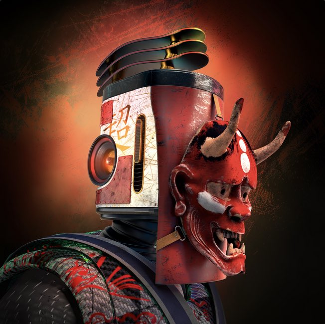 Minted a @LunaroidNFT yesterday and went to sleep. Woke up and found this bad ass in my wallet - sick artwork 👺@MagicEden_NFT #SolanaNFT #Solana