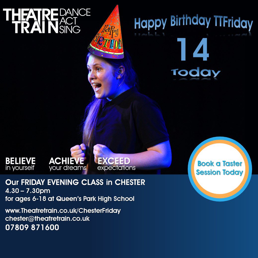 TT_ChesterUK's tweet photo. We’ve got another birthday! #TTFriday is now fourteen years old!! Doesn’t time fly when you’re having fun!? 
Happy Birthday to our Chester Friday School 🎂🎂 https://t.co/uSLXfj6DwX