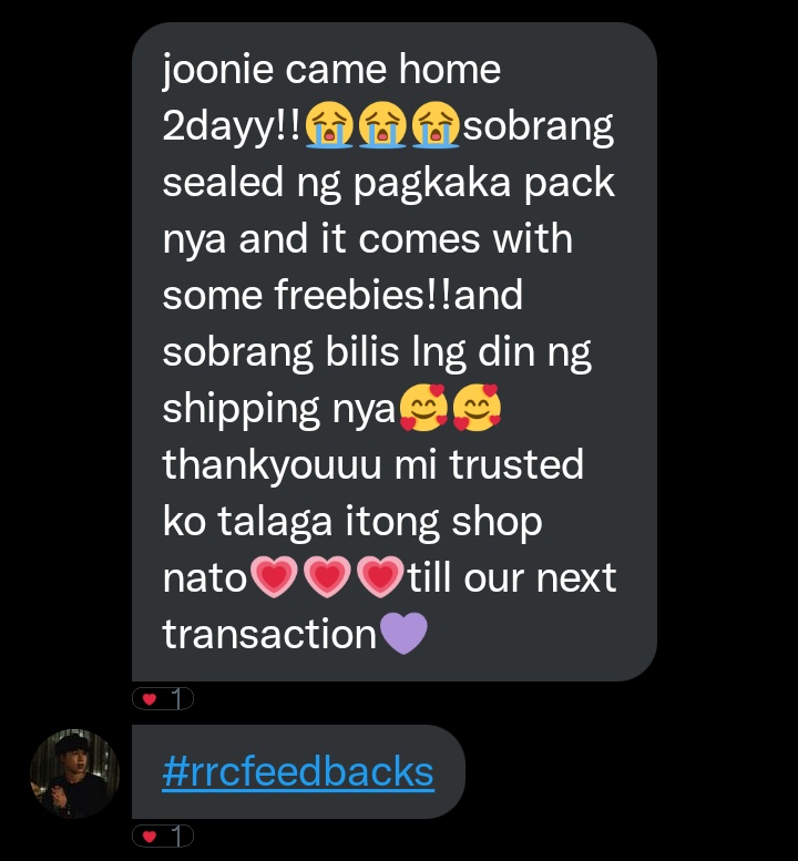 rr_carts's tweet photo. - #rrcfeedbacks
thank you so much for trusting us! we are so glad that joonie came home safely. stay safe, and 'til our next transaction. ππ https://t.co/Jcyt3HI76K