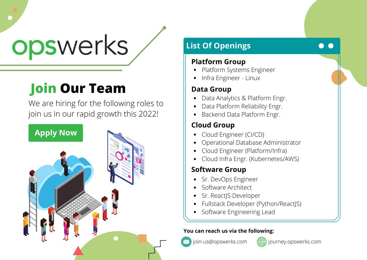 Hello World! We're #HiringNow 

Check out our career page journey.opswerks.com to know more.